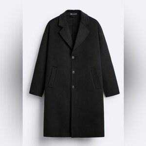 Zara Men's Classic Black Trench Coat